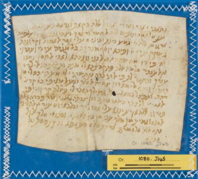 Genizah Fragment Or.1080 J145