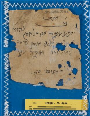 Genizah Fragment Or.1081 J44