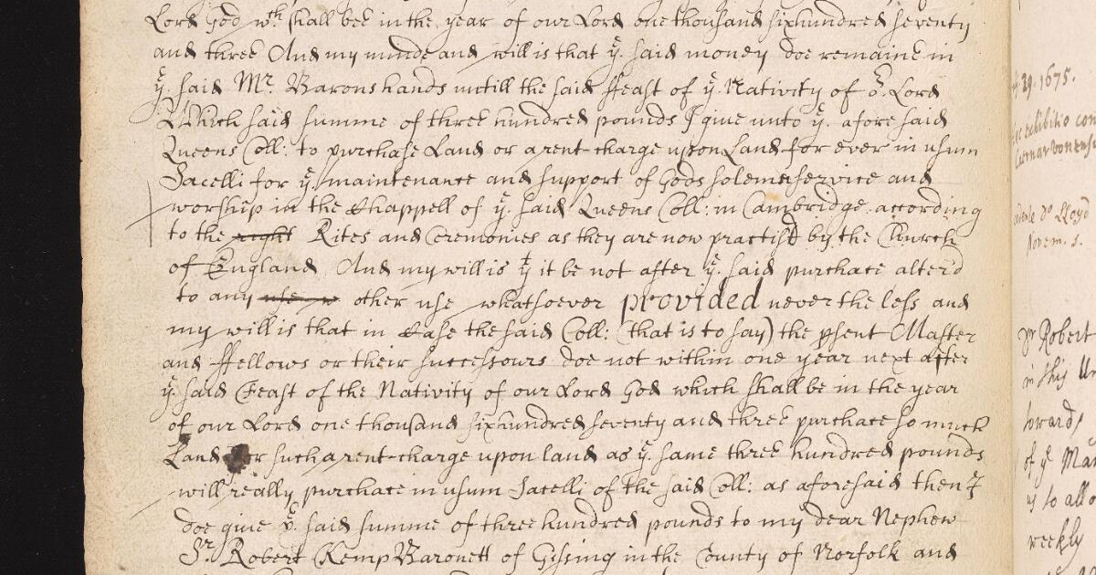 Queens' College The Old Parchment Register