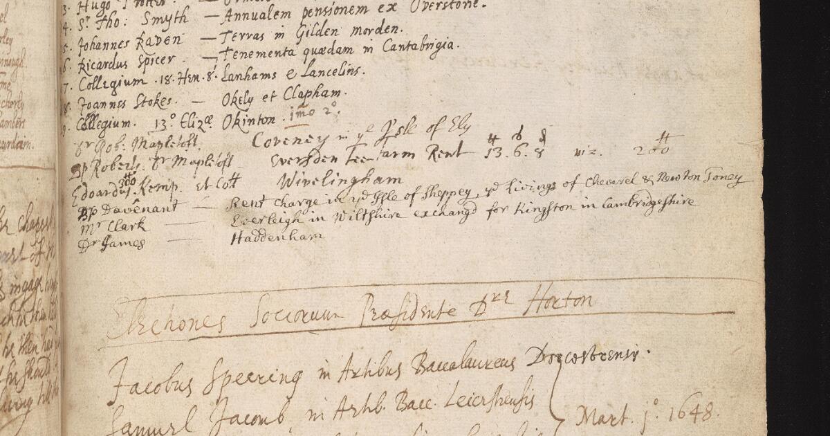 Queens' College The Old Parchment Register