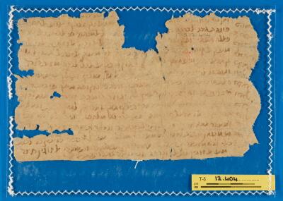 Genizah Fragment T-S 12.404