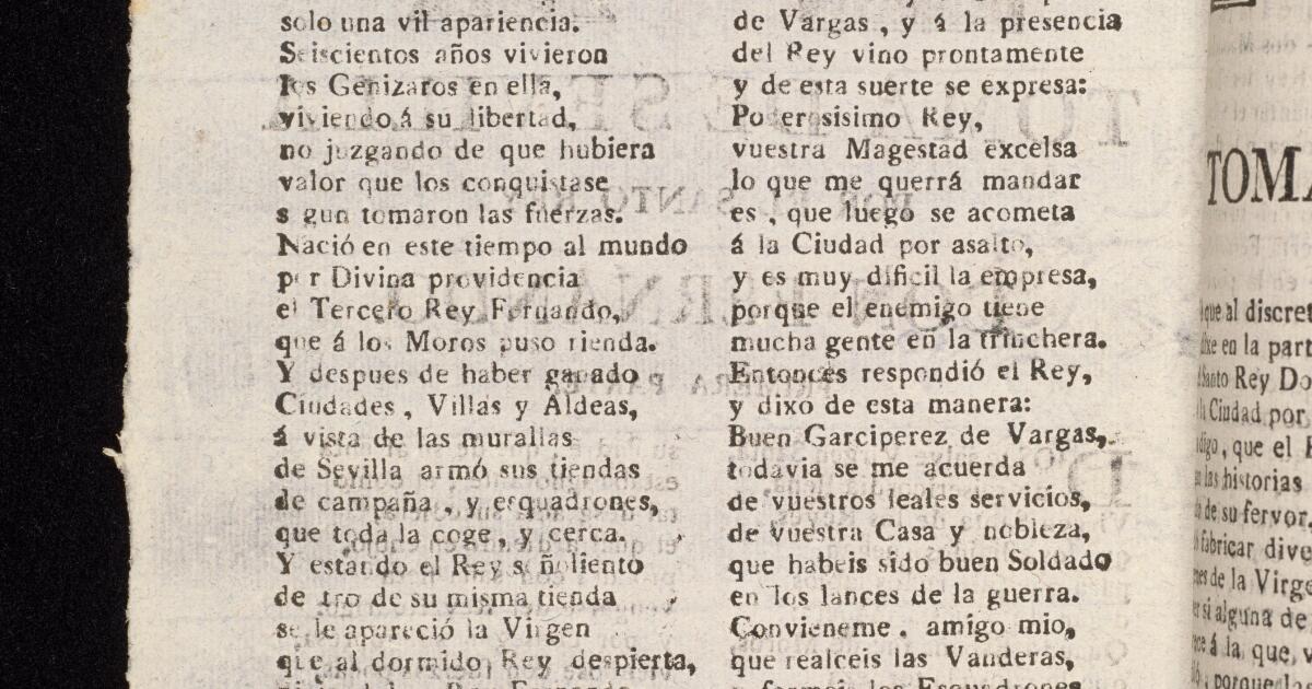 Spanish Chapbooks Toma de Sevilla por el santo rey Don Fernando