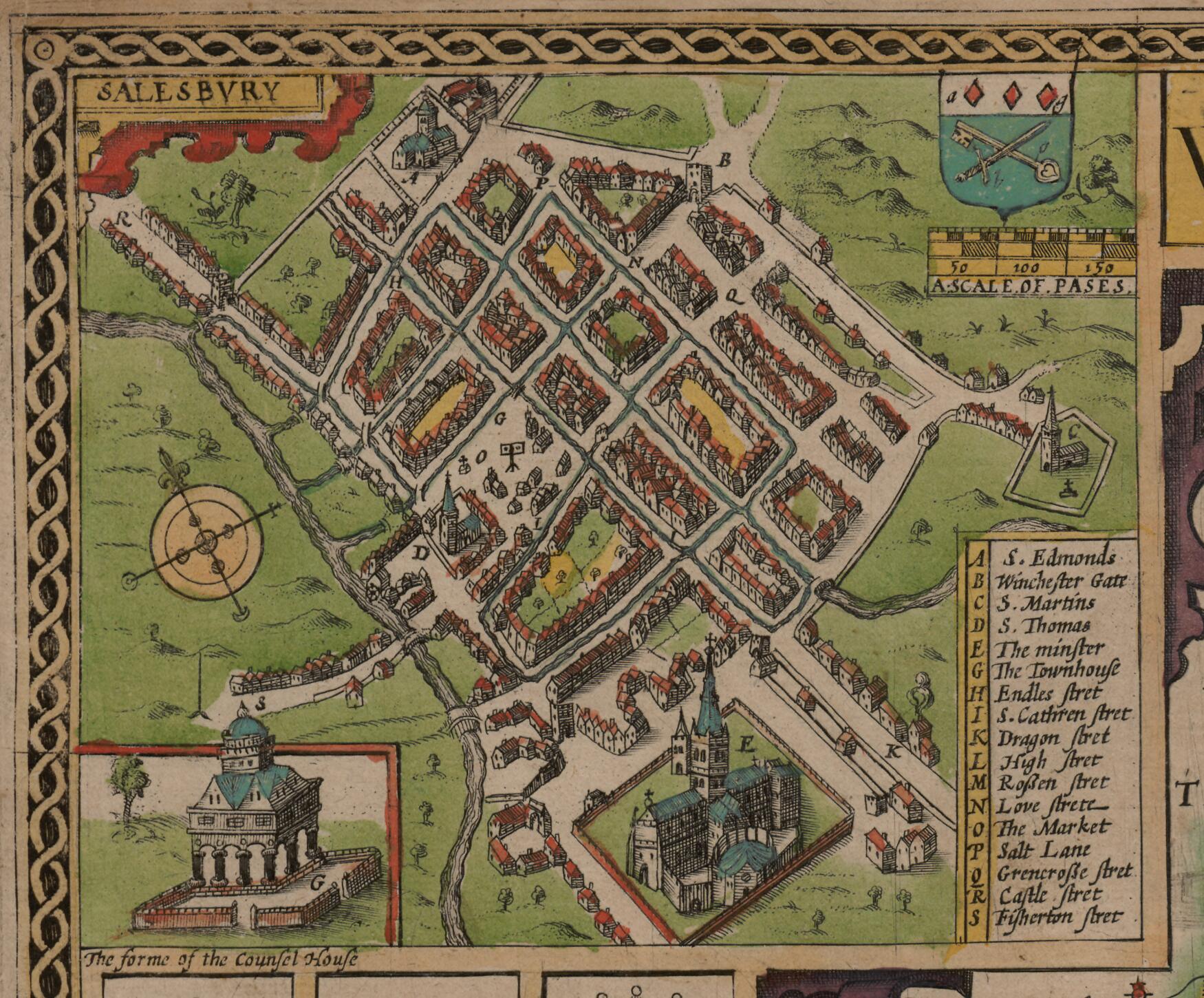 John Speed's plan of Salisbury, 1611