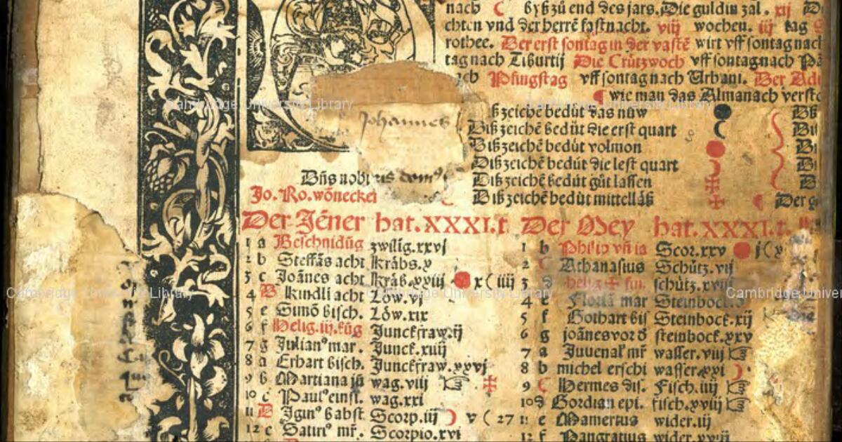 Astronomical Images : Broadside annual almanac